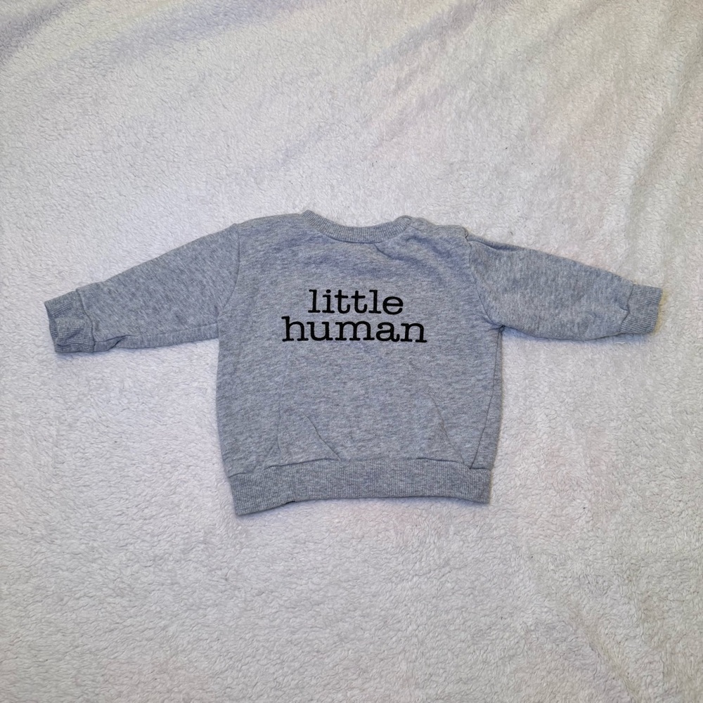 Indigo Kids Heather Gray 'Little Human' Sweatshirt